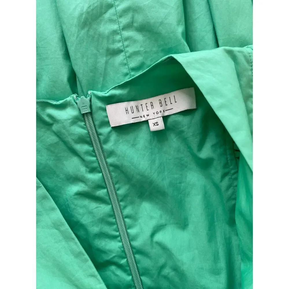 Hunter Bell Palmer Midi Maxi Puff Sleeve Ruffle Dress Emerald Green Tuckernuck - Picture 8 of 9